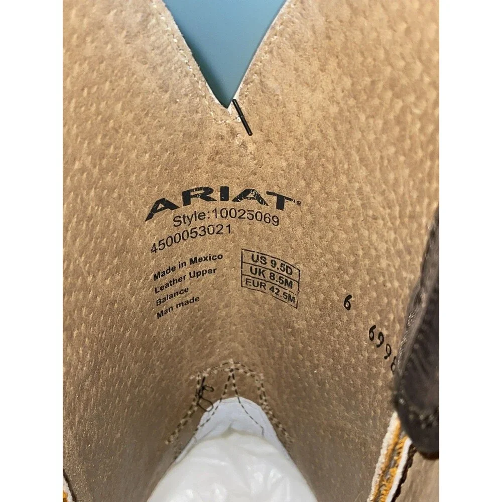 Ariat Men's 9.5 D Arena Rebound Brangus Dark Desert Wide Square Boot Brown